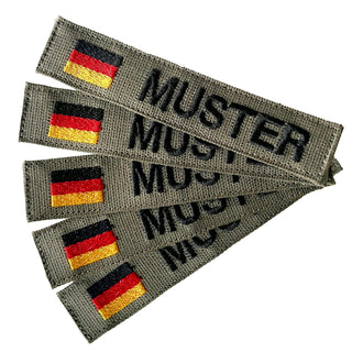 Namensbänder 5er Set mit Flagge Oliv