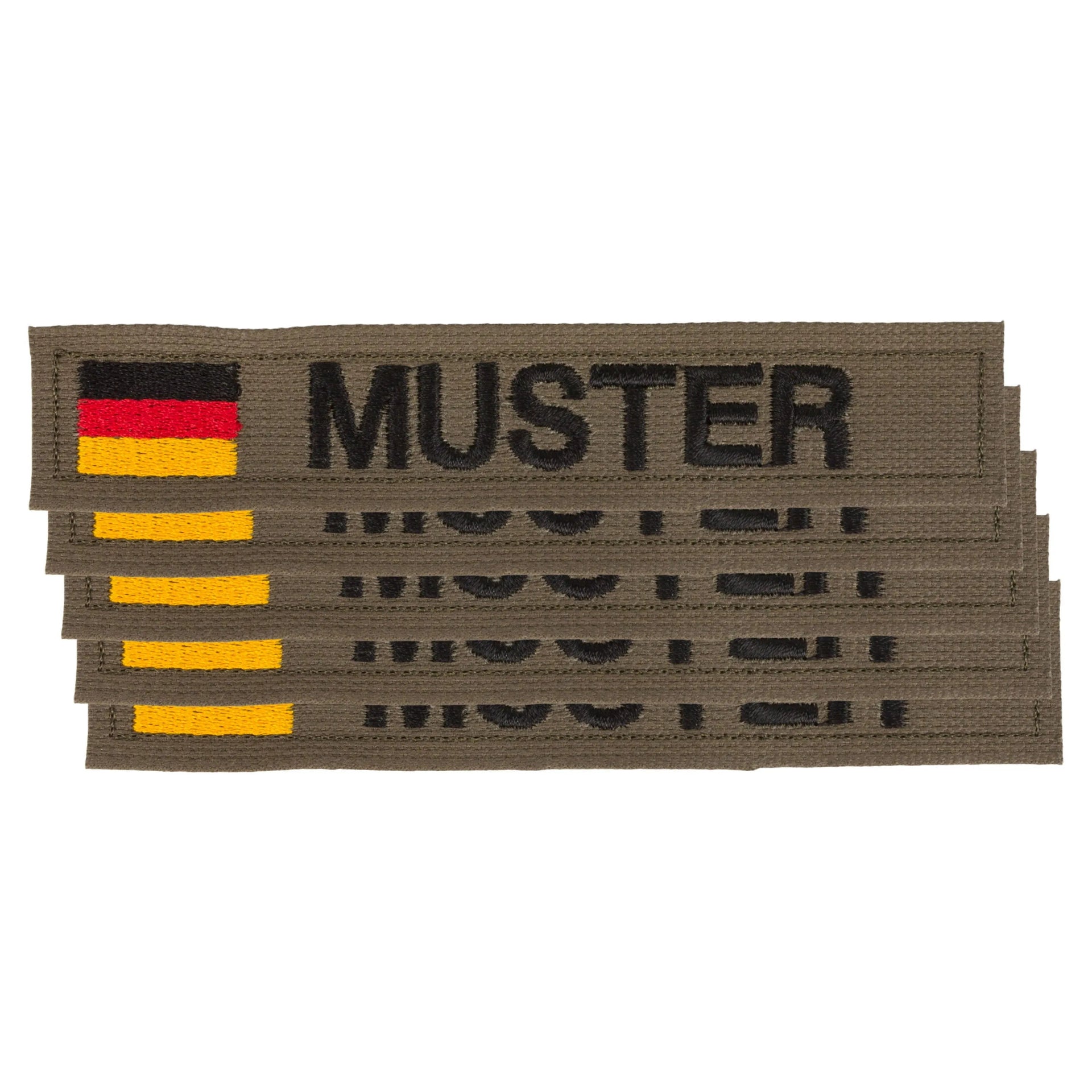 Namensbänder 5er Set mit Flagge Oliv