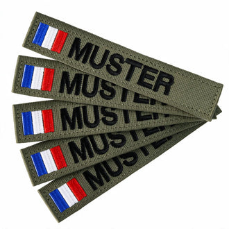 Namensbänder 5er Set mit Flagge Oliv