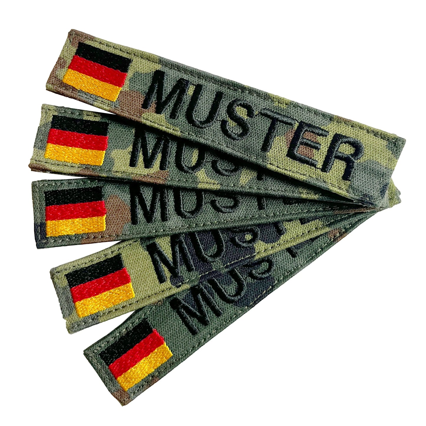 Namensbänder 5er Set mit Flagge Flecktarn