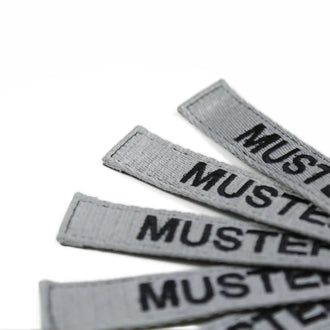 Namensbänder 5er Set Grau gestickt auf Textil