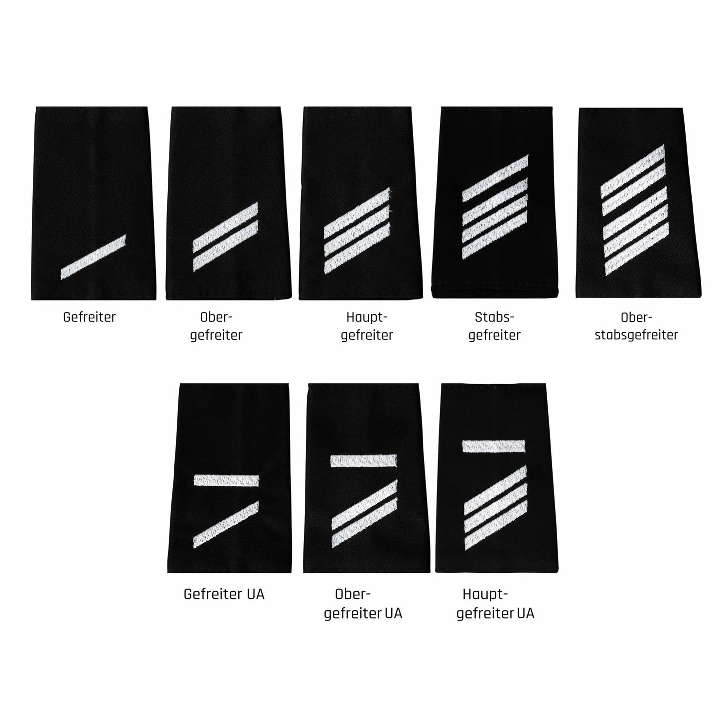 Diverse BW Rangabzeichen Heer Schwarz - ASMC