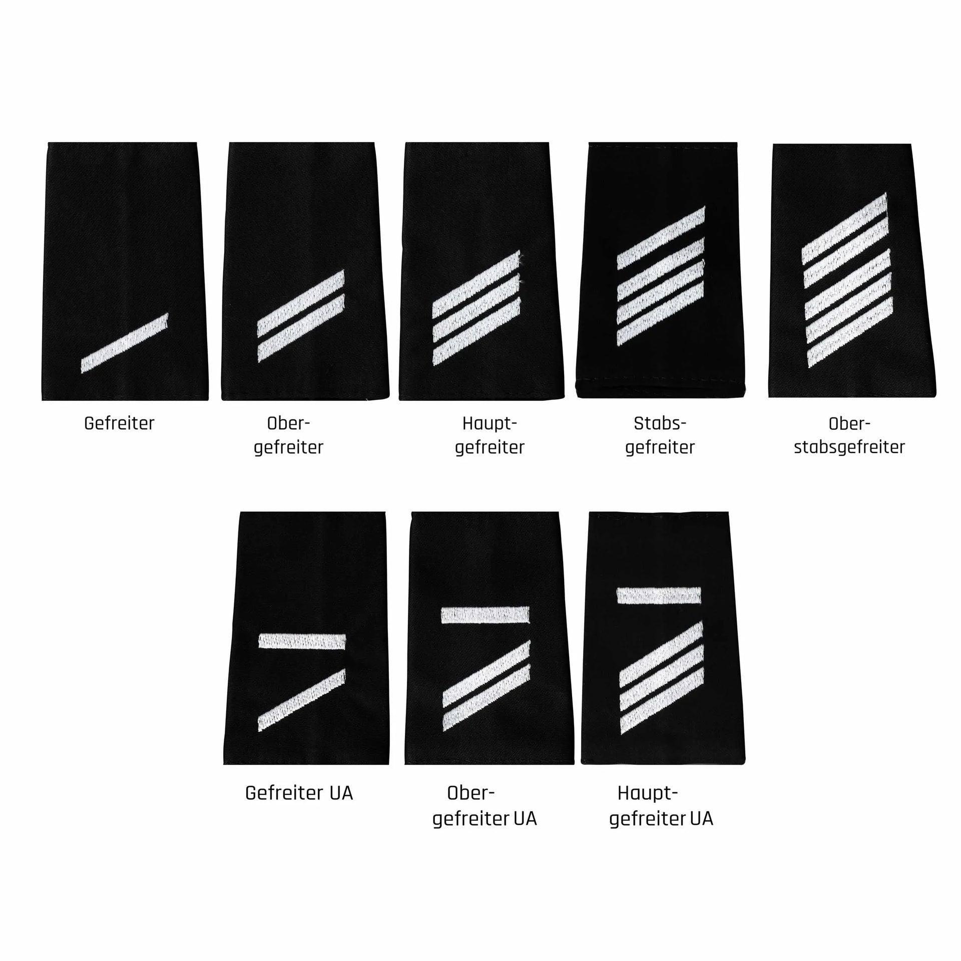 Diverse BW Rangabzeichen Heer Schwarz - ASMC