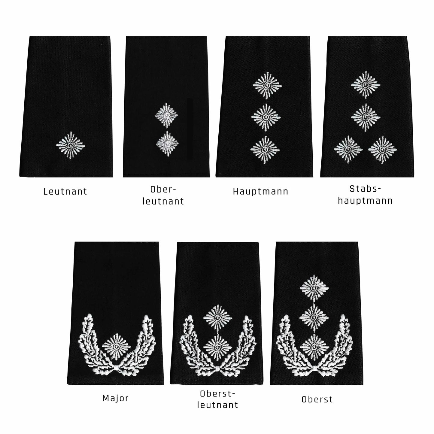Diverse BW Rangabzeichen Heer Schwarz - ASMC