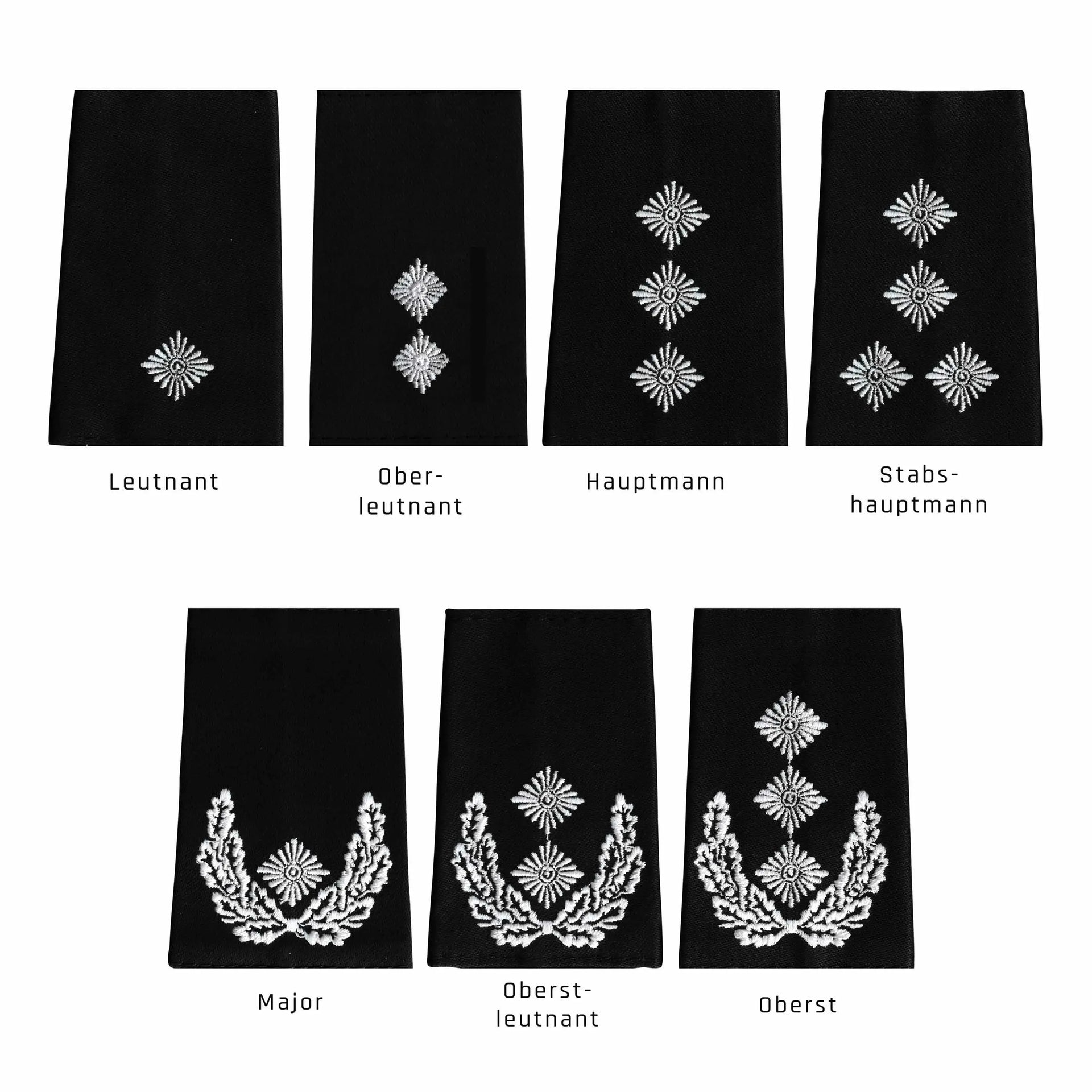 Diverse BW Rangabzeichen Heer Schwarz - ASMC