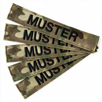 Namensbänder 5er Set Multicam Schwarz gestickt auf Textil