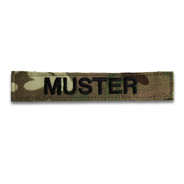 Namensbänder 5er Set Multicam Schwarz gestickt auf Textil