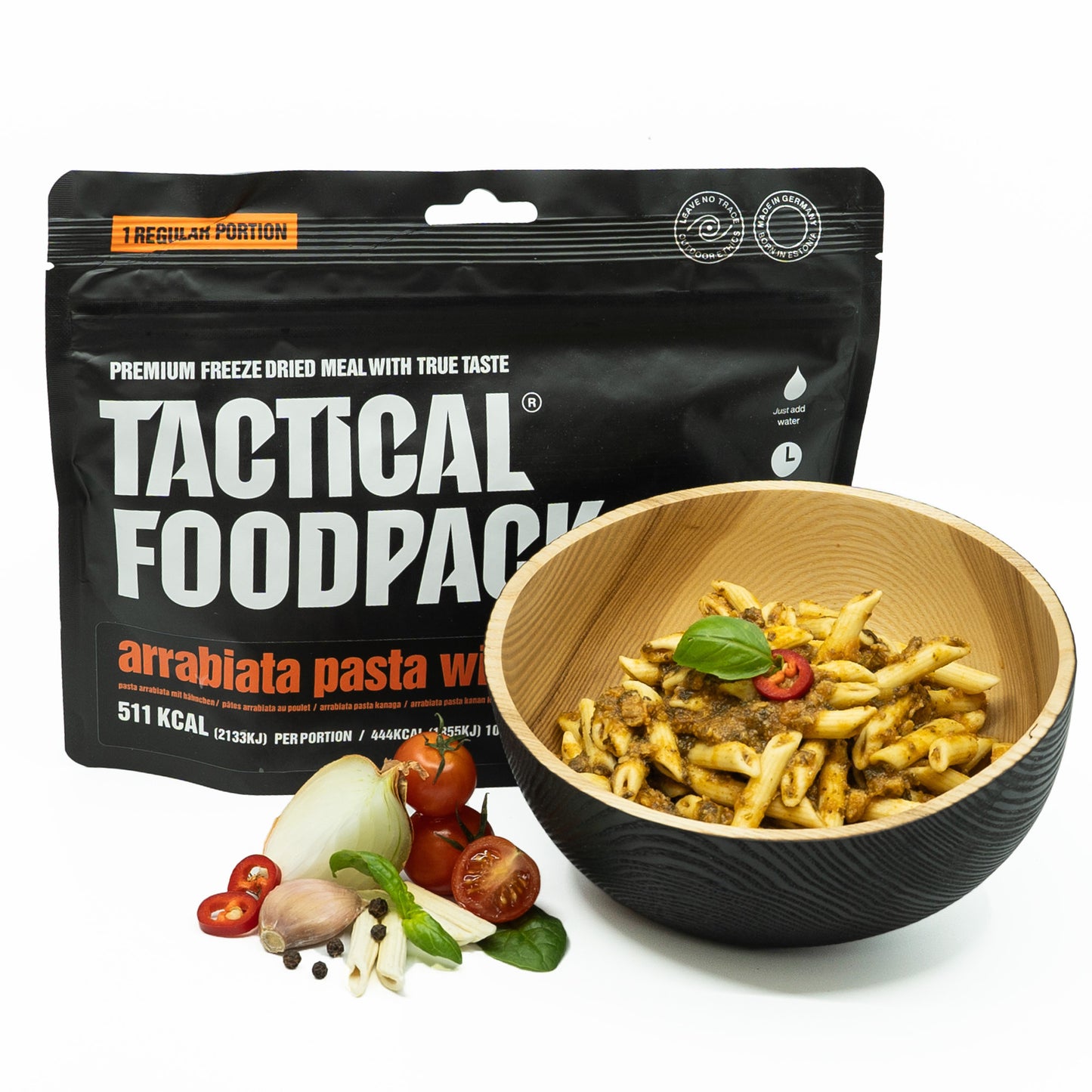 Hauptgericht Pasta Arrabiata mit Hähnchen