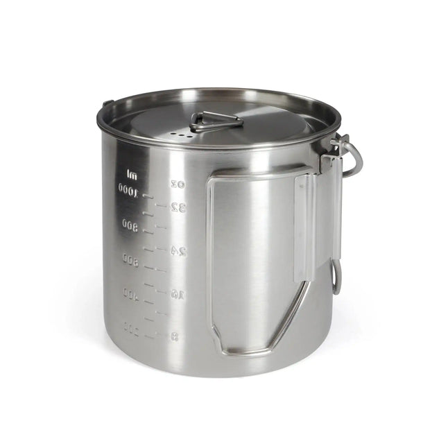 Edelstahl Camping Topf 2 in 1