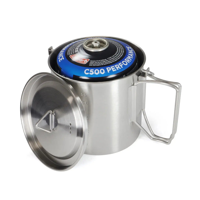 Edelstahl Camping Topf 2 in 1