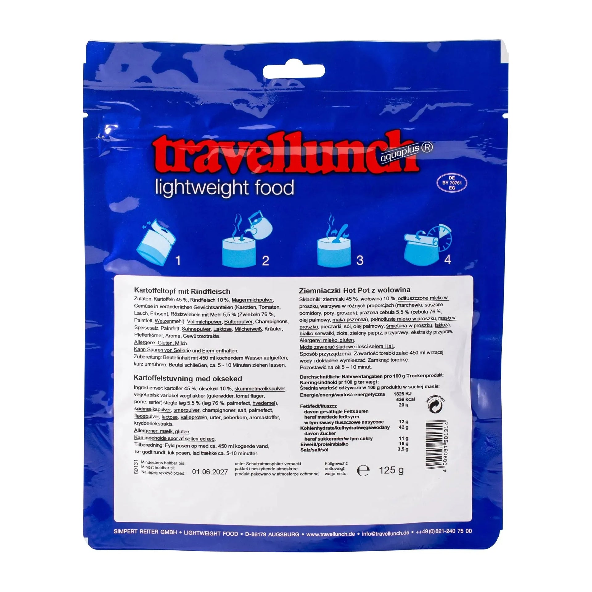 Travellunch Kartoffeltopf mit Rindfleisch 1er Packung - ASMC