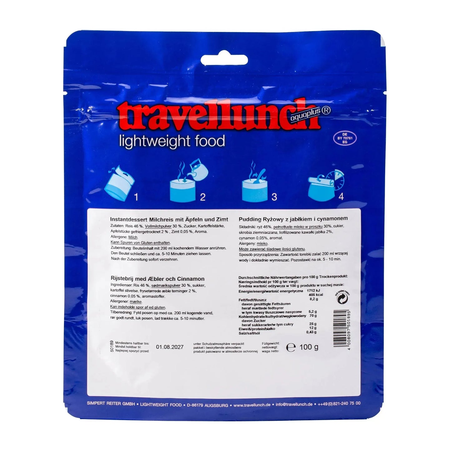 Travellunch Milchreis mit Äpfeln - ASMC