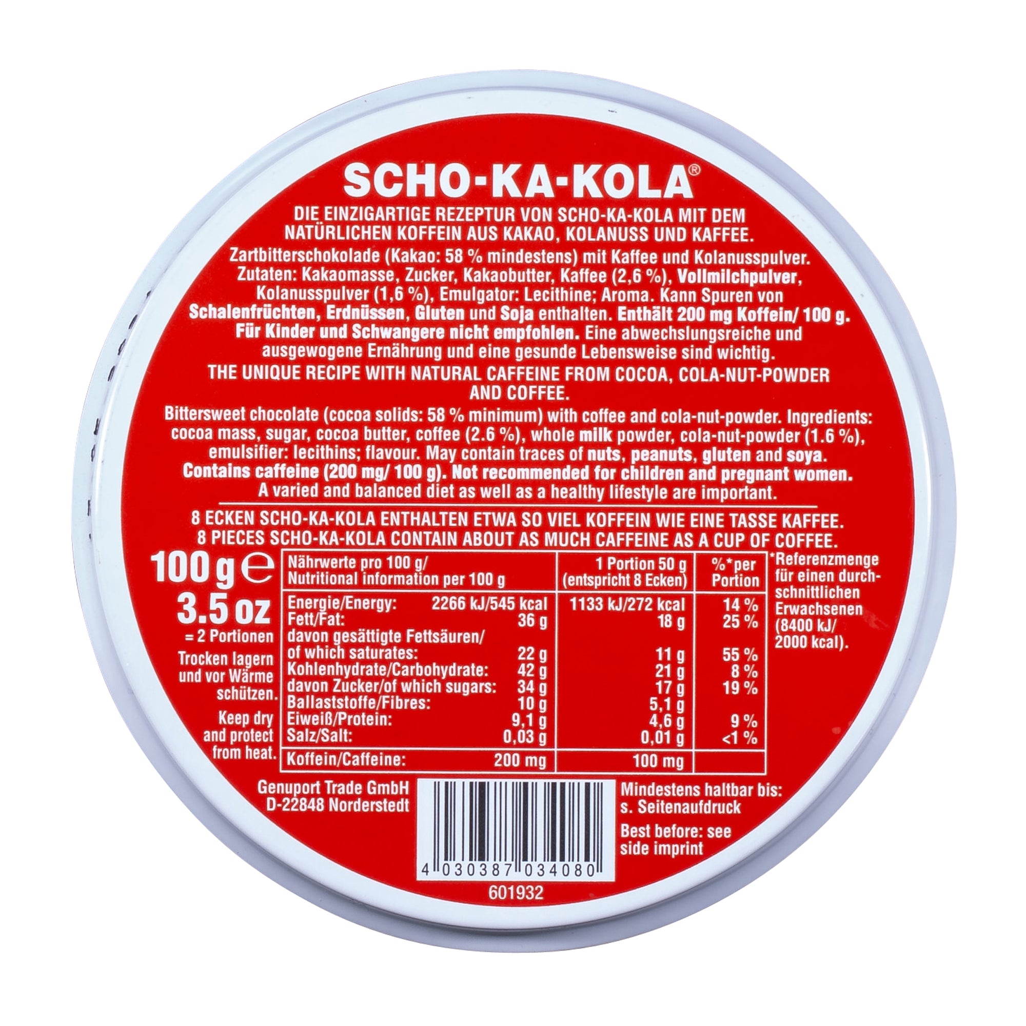 SCHO-KA-KOLA Energie Zartbitterschokolade 100 g