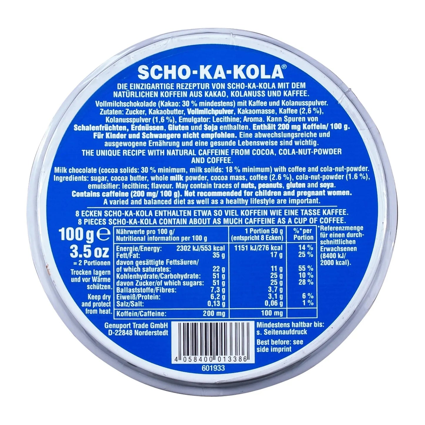 SCHO-KA-KOLA Energie Vollmilchschokolade 100 g - ASMC