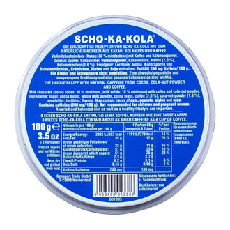 Energie Koffein Vollmilchschokolade 100 g