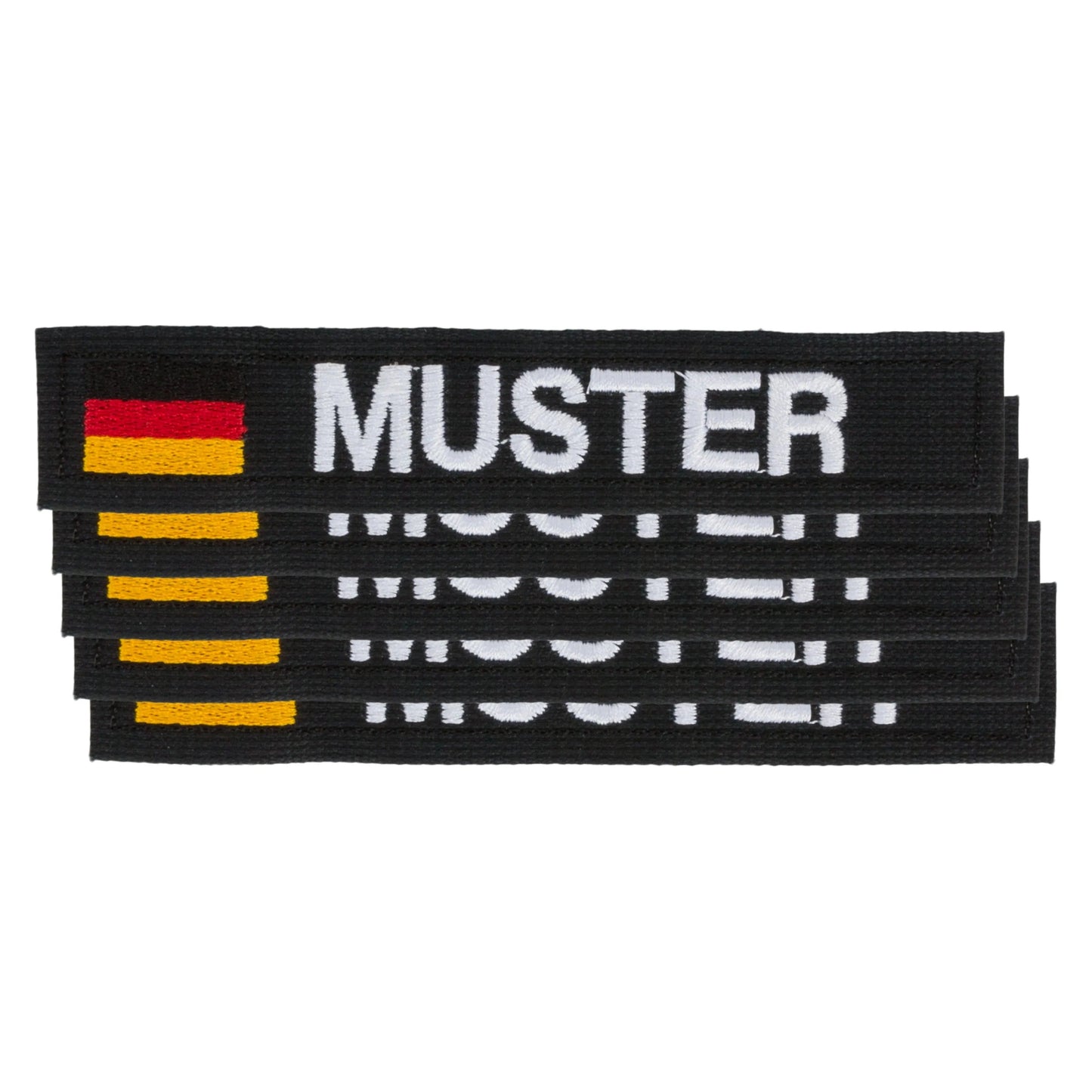 Namensbänder 5er Set mit Flagge Schwarz