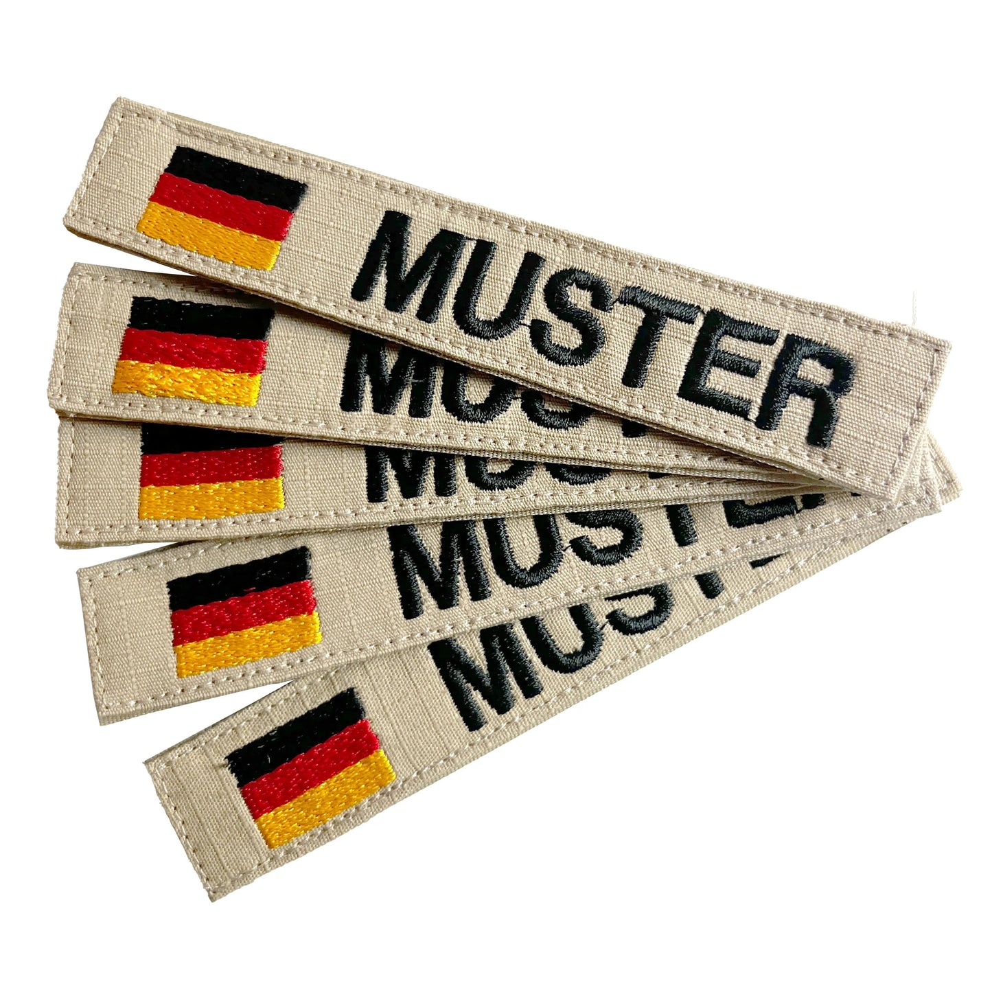 Namensbänder 5er Set mit Flagge Khaki