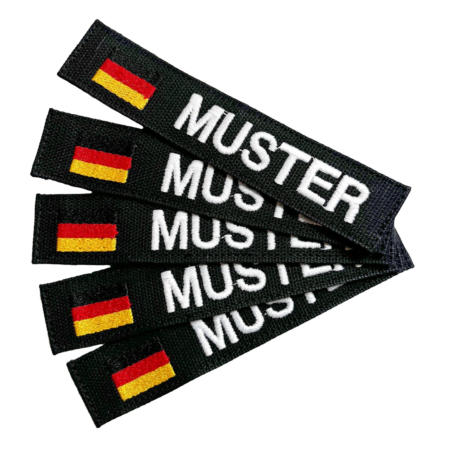 Namensbänder 5er Set mit Flagge Schwarz