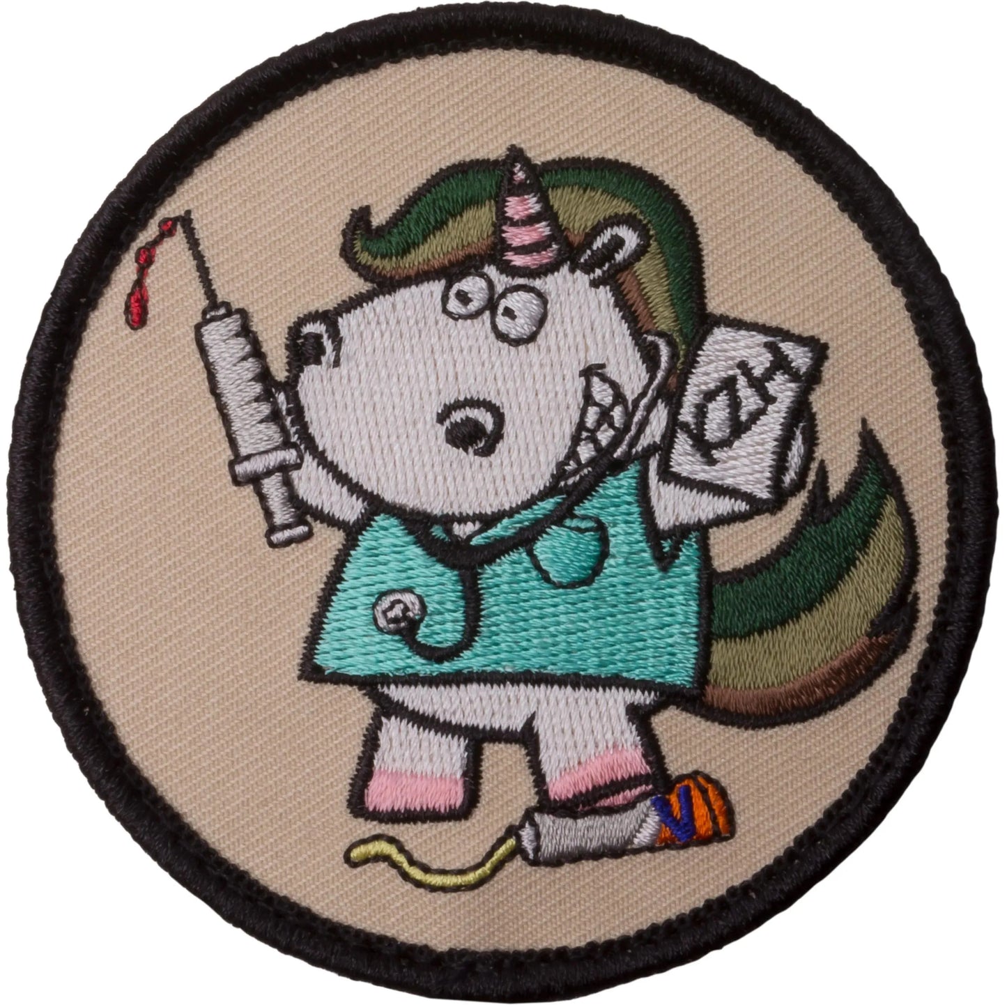 Café Viereck Patch Sanitäter Einhorn - ASMC