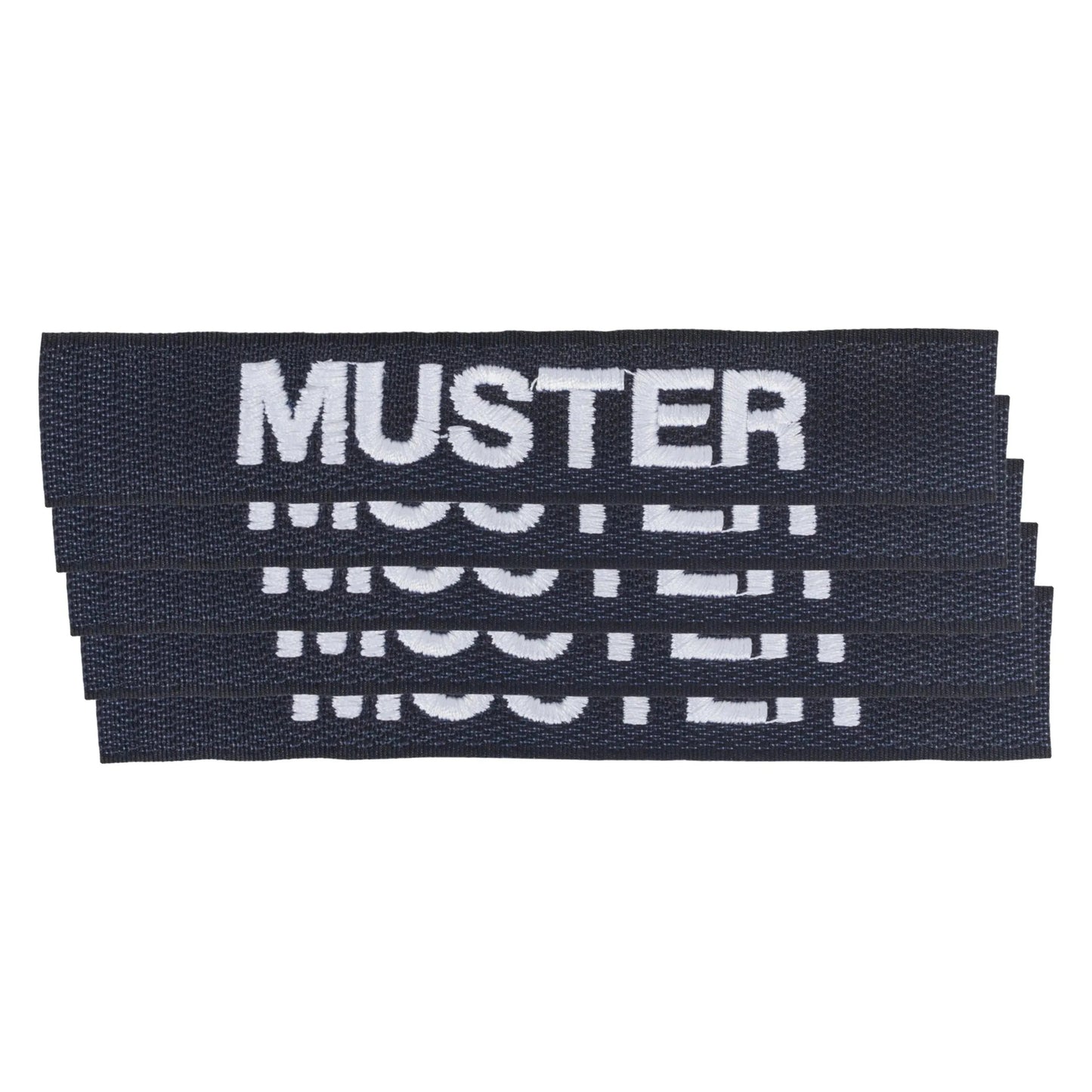 Namensbänder 5er Set einfach navy weiß