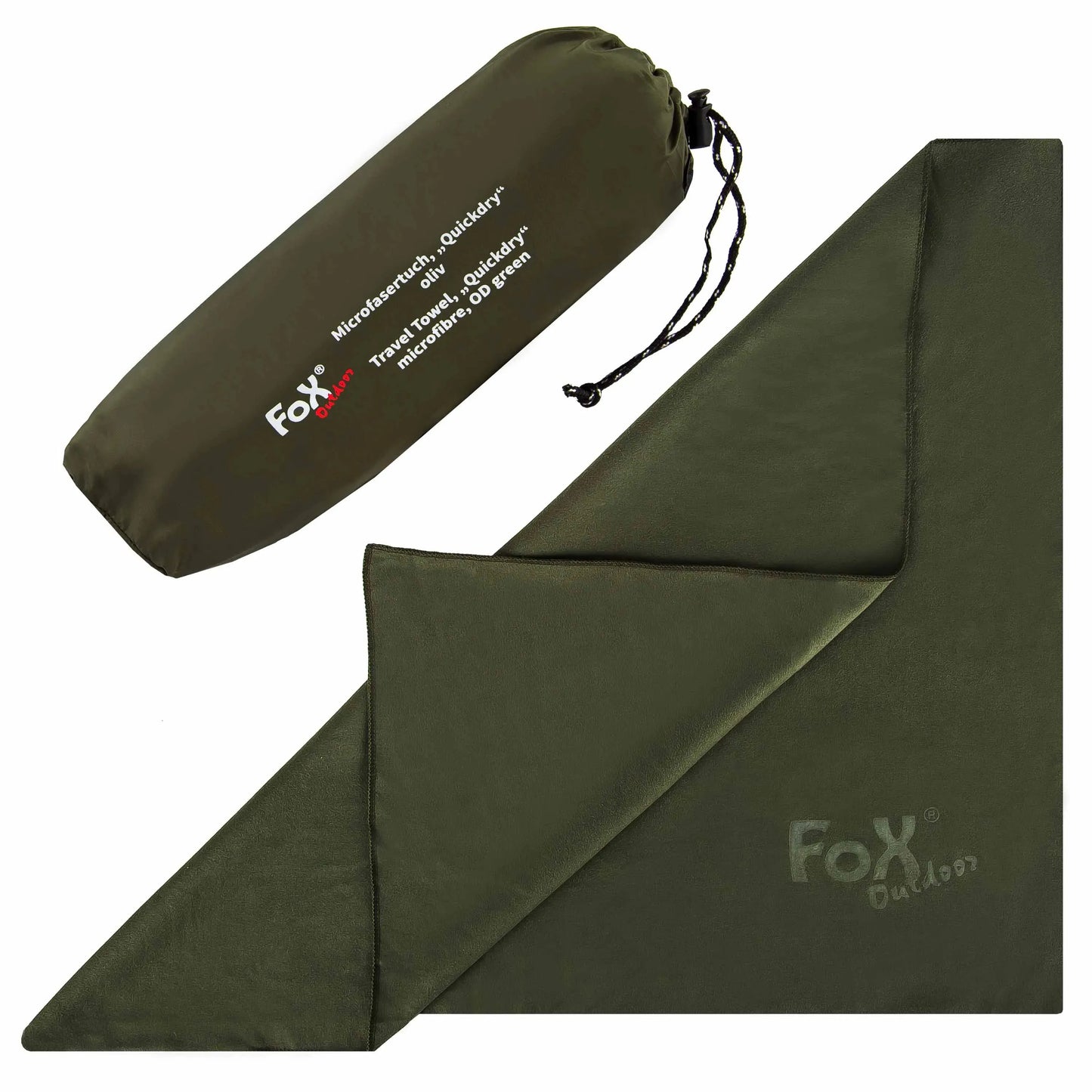 Fox Outdoor Fox Outdoor Microfasertuch Quickdry oliv 130x80 cm - ASMC