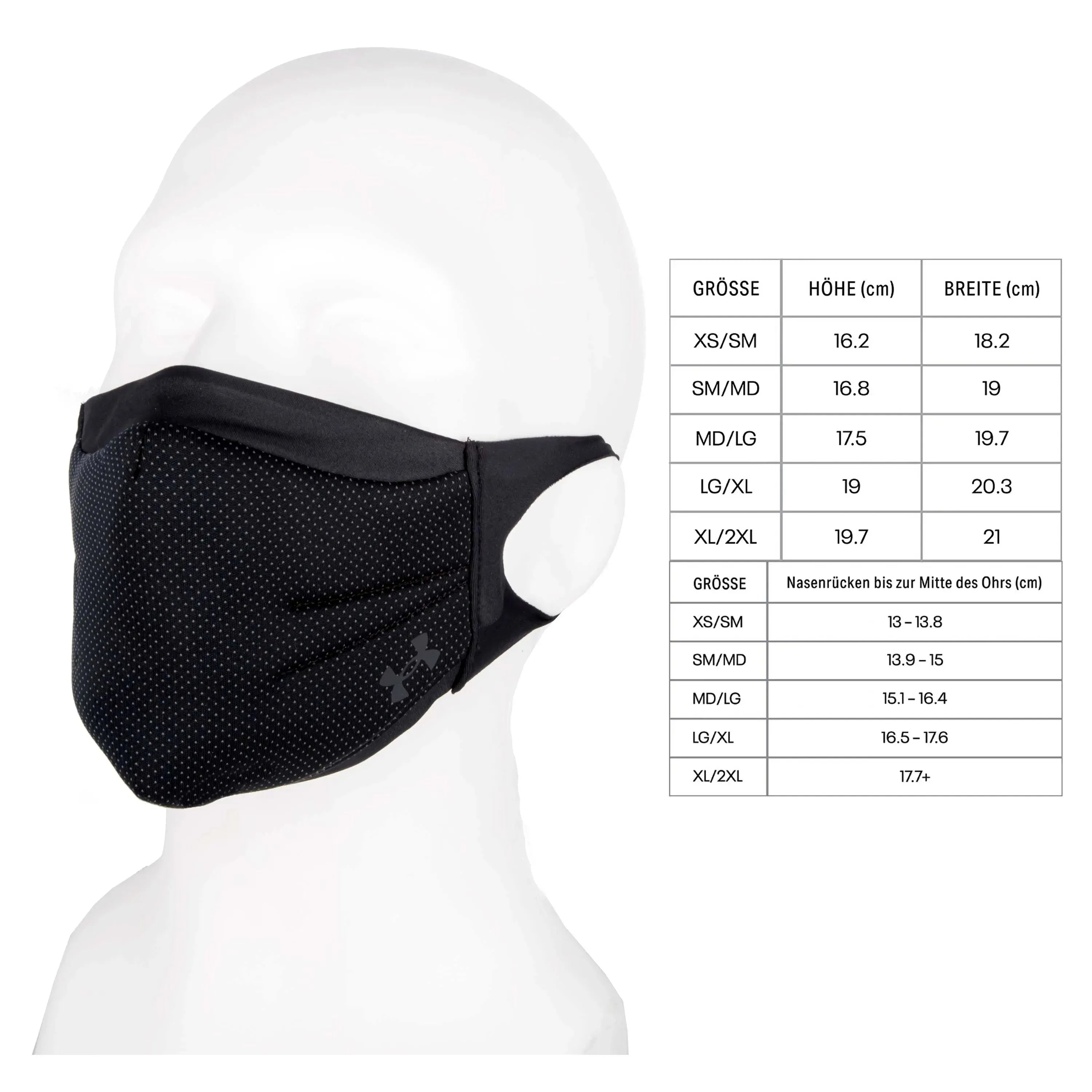 Mund Nasenbedeckung SportsMask Corporate schwarz L XL