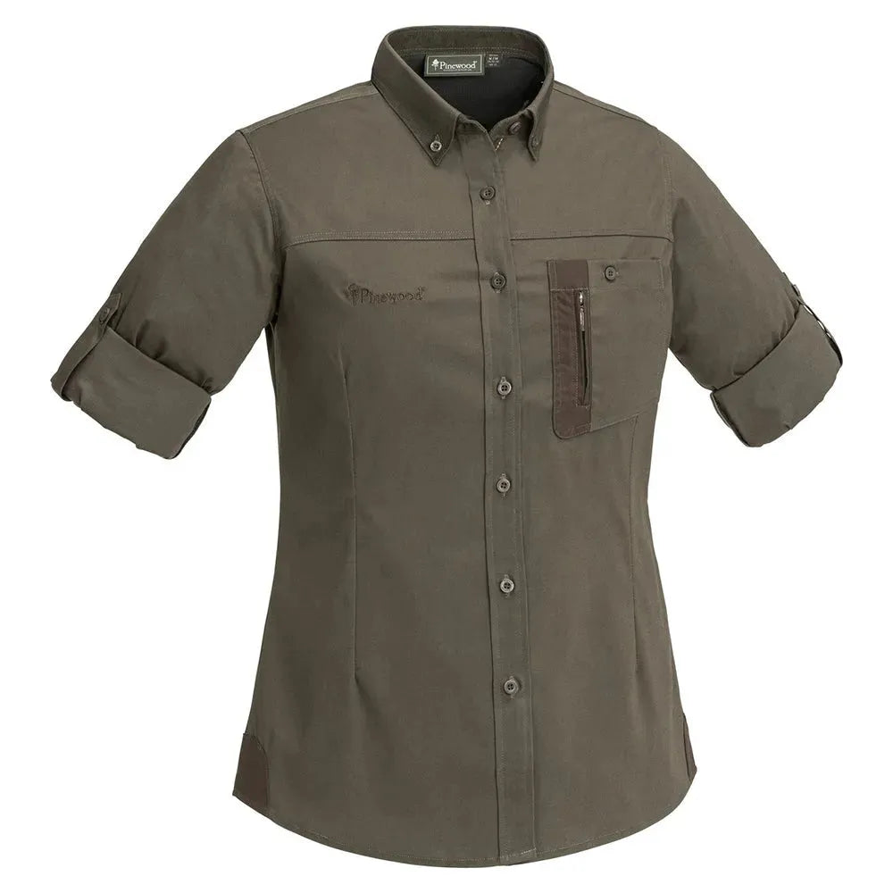 Pinewood Pinewood Hemd Tiveden InsectStop olive suede brown Frauen - ASMC