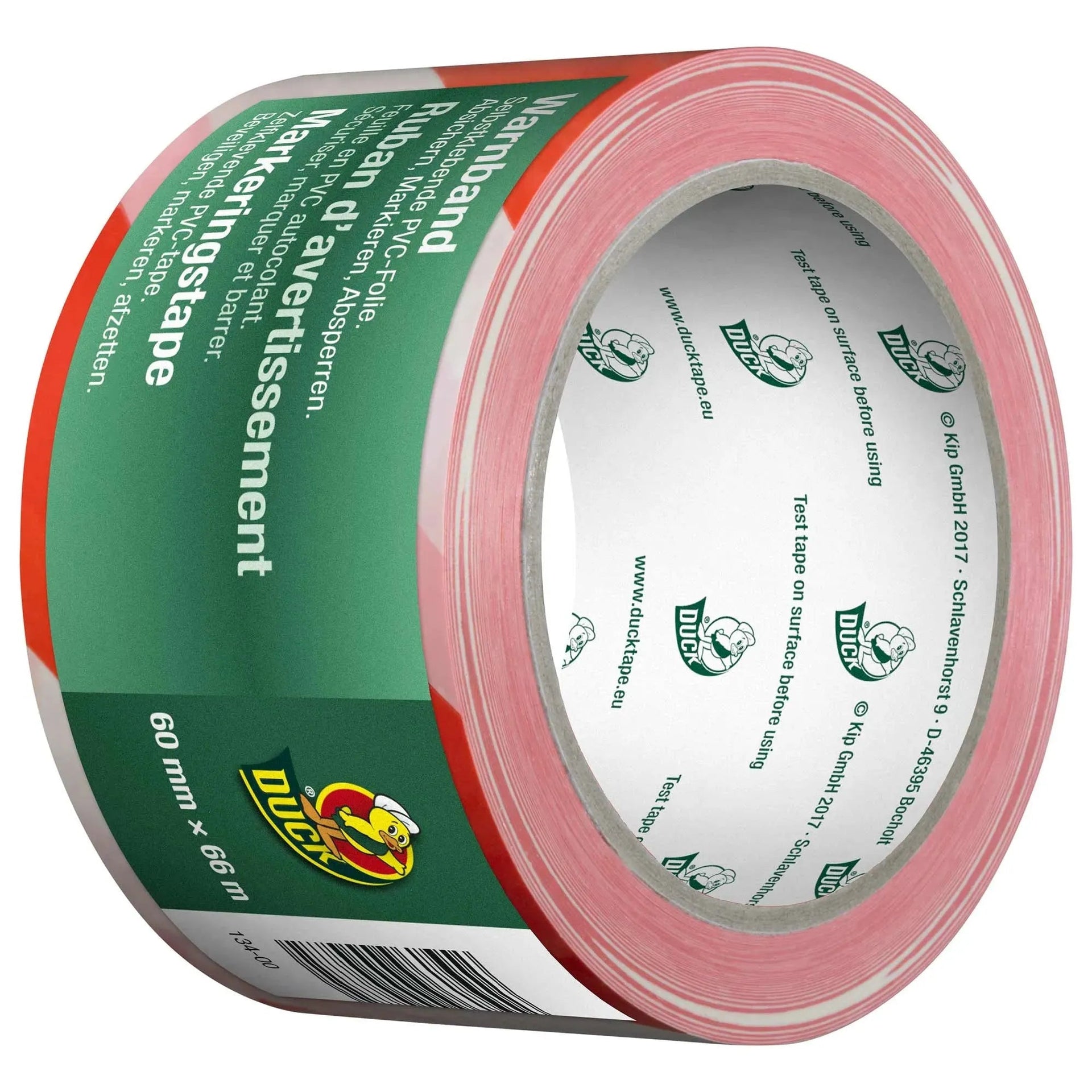 Warnband 60 mm x 66 m rot weiß