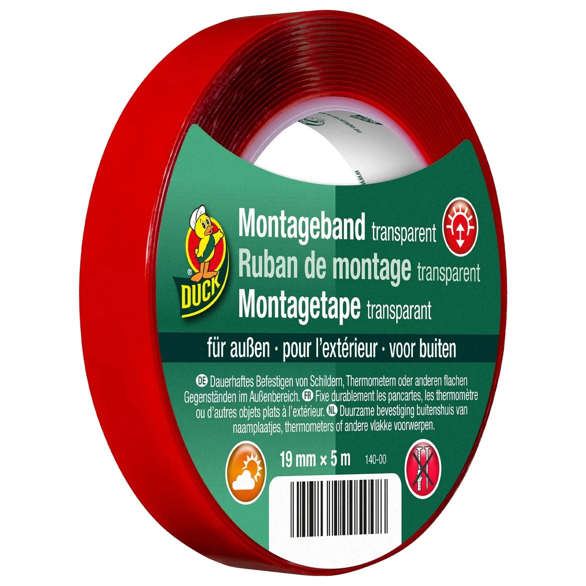 Montageband Außen 19 mm x 5 m transparent