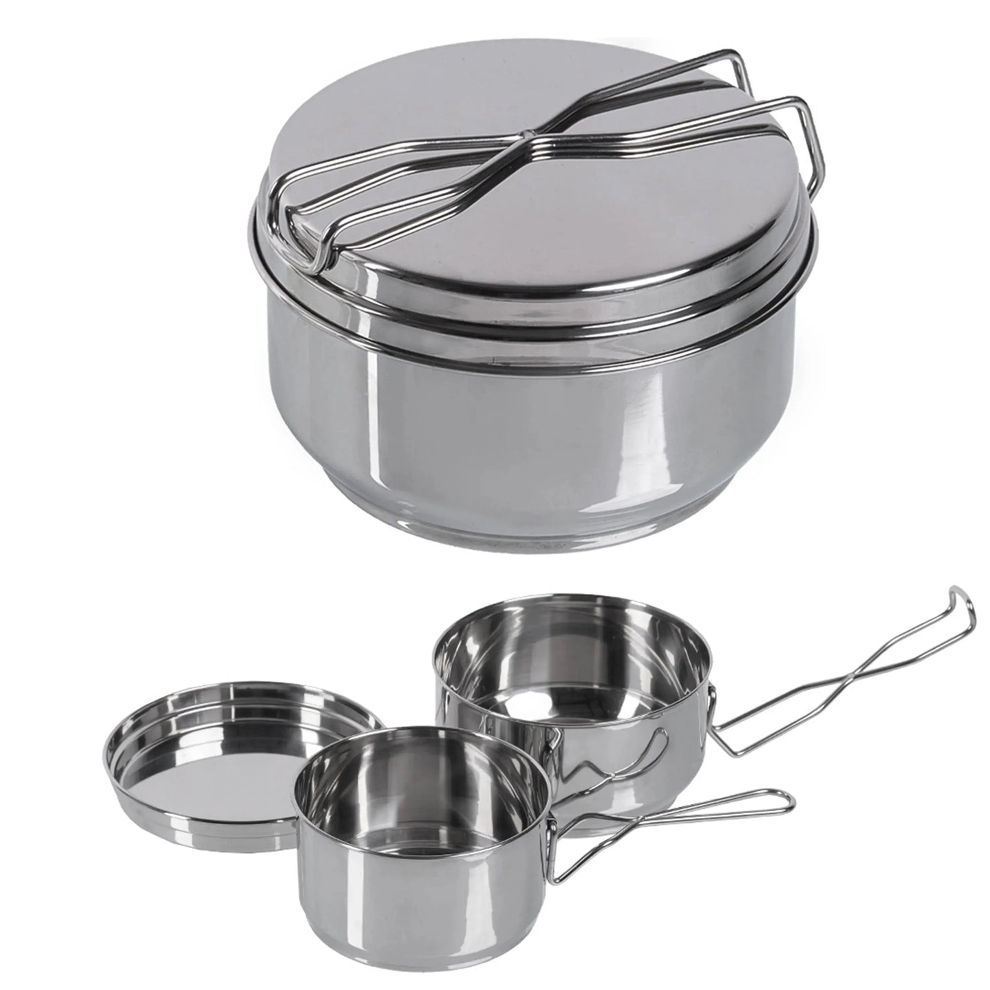 Mil-Tec Tschechisches Kochgeschirr Edelstahl 2er Set - ASMC