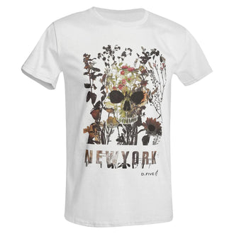 T-Shirt Chest Skull Flowers