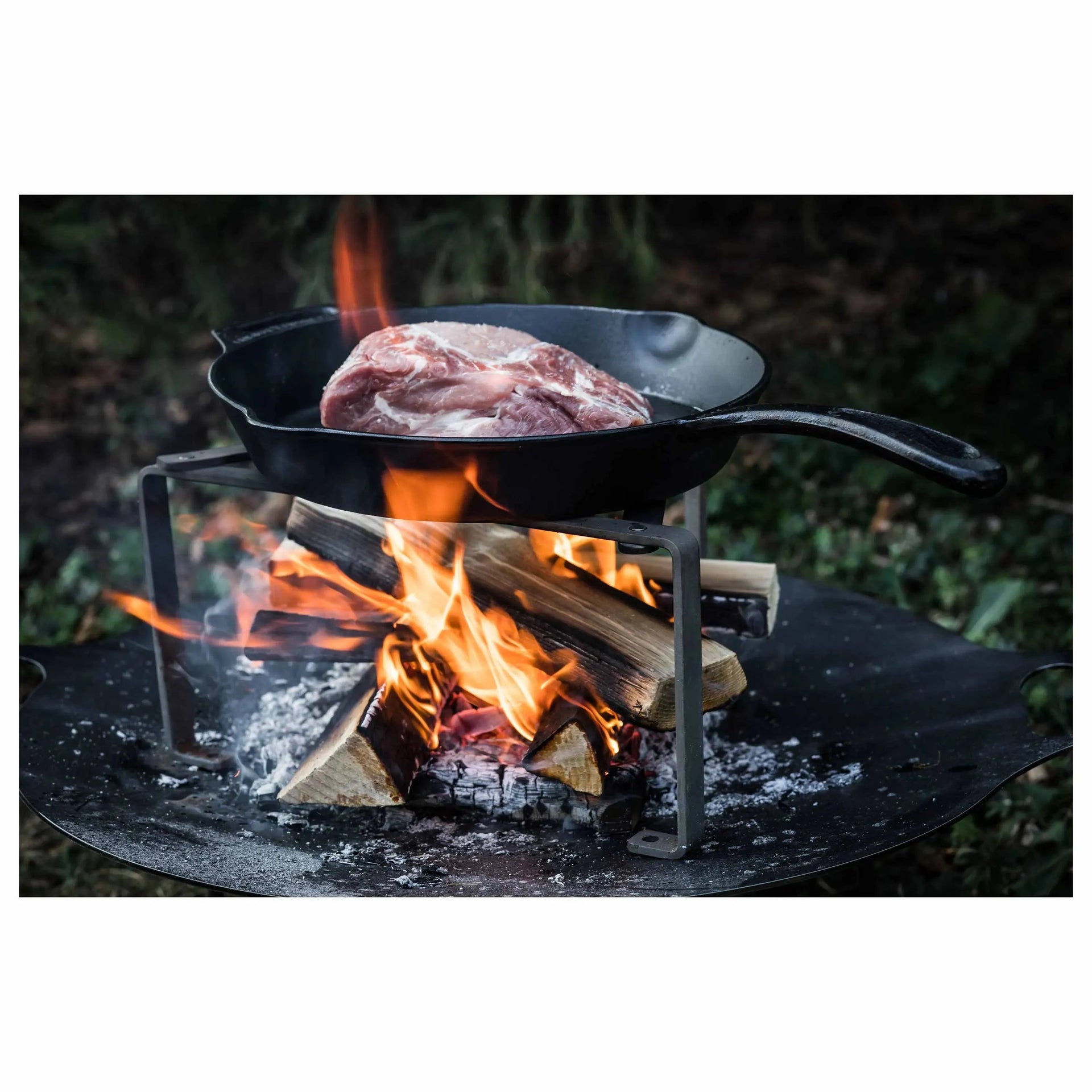 Feuerpfanne fp35 mit Stiel ohne Füße schwarz