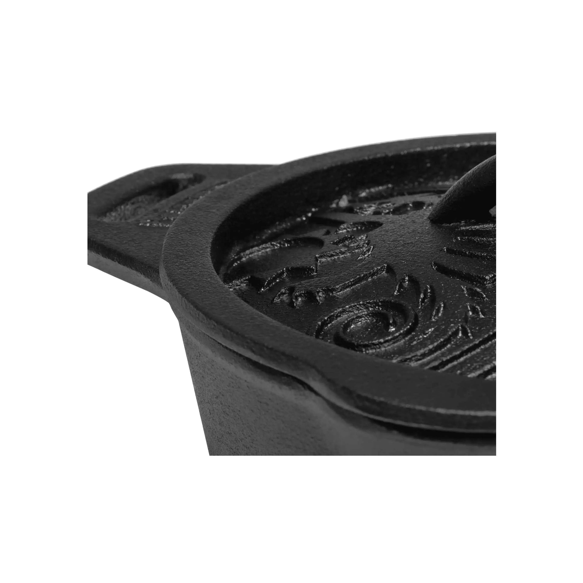 Kasserolle kr1 Gusseisen mit Deckel schwarz