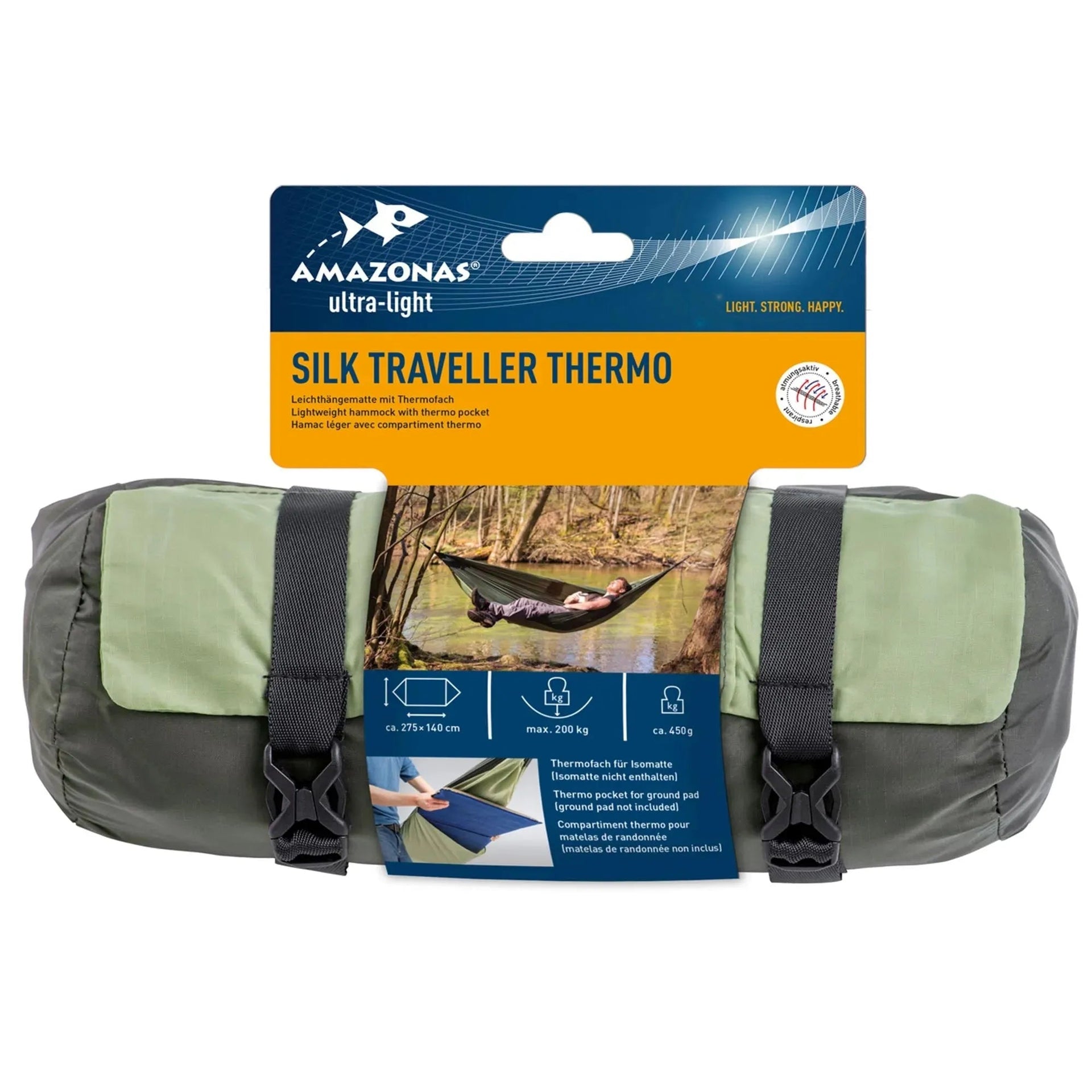 Hängematte Silk Traveller Thermo grün oliv