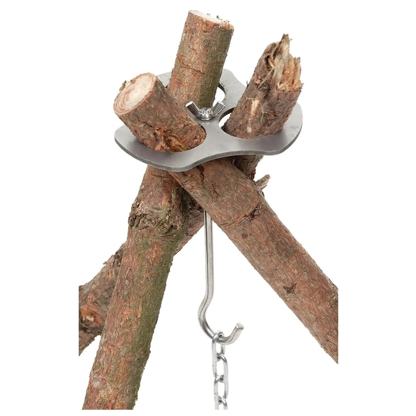 FOX Outdoor Dreibeinhalter Edelstahl mit Kette und Haken - ASMC