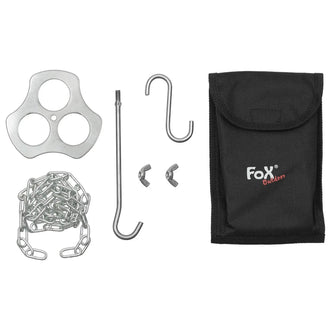 Outdoor Dreibeinhalter Edelstahl mit Kette und Haken