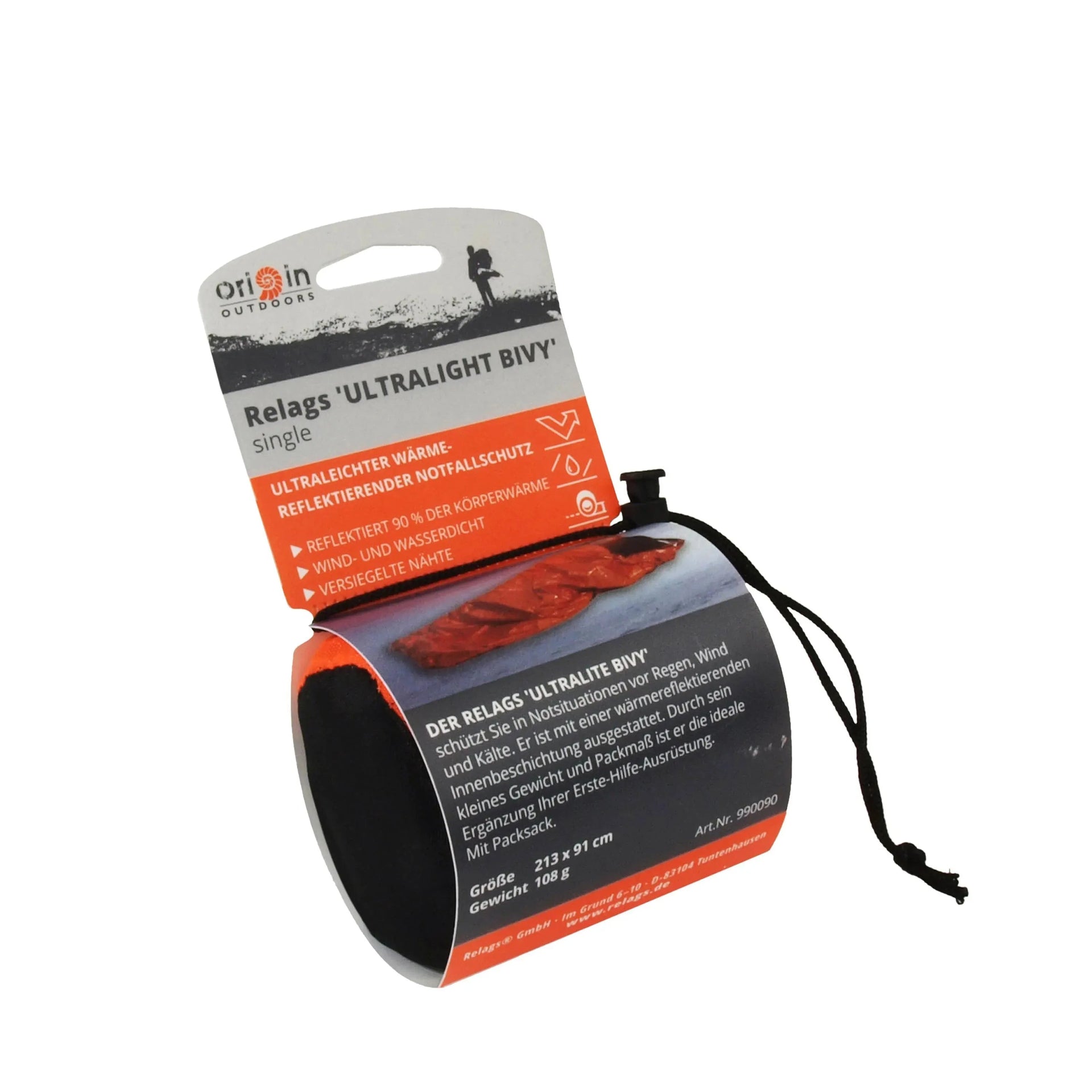 Rettungsdecke Ultralite Bivy Single orange