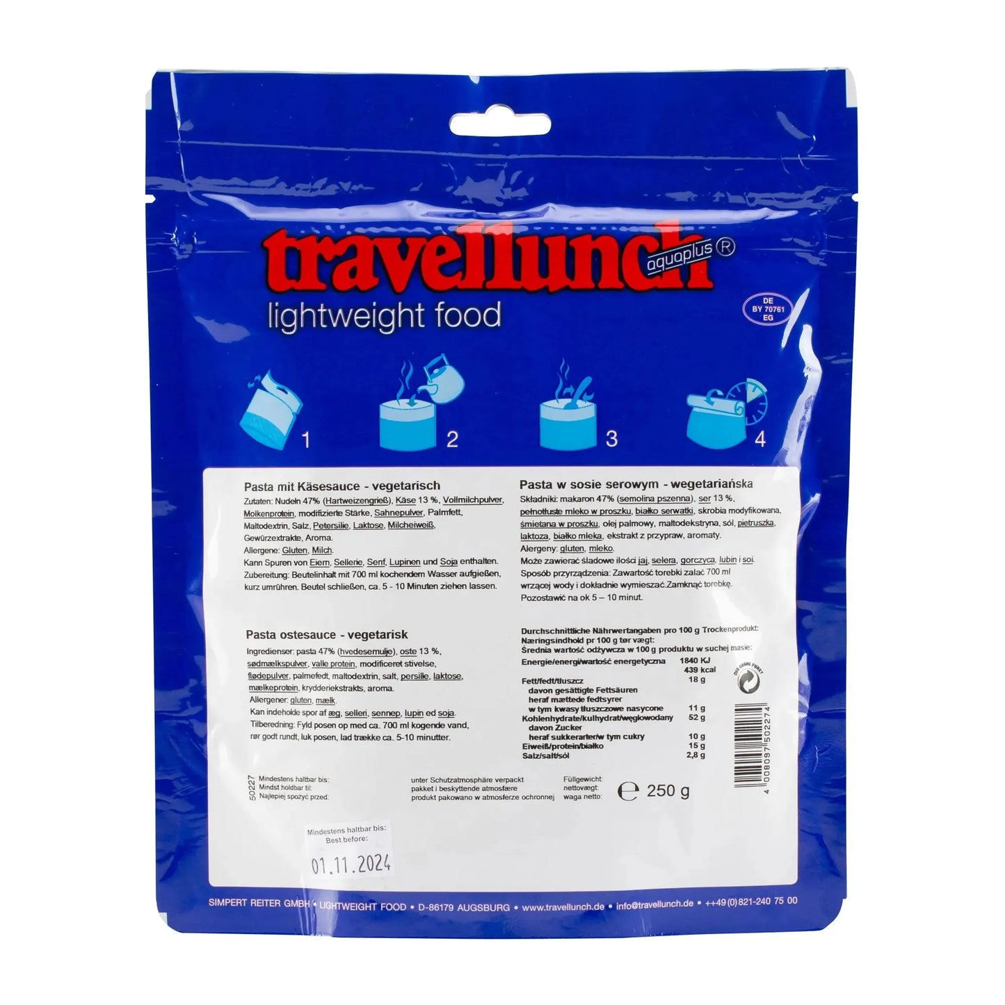 Travellunch Pasta mit Käsesauce vegetarisch 2er Packung - ASMC