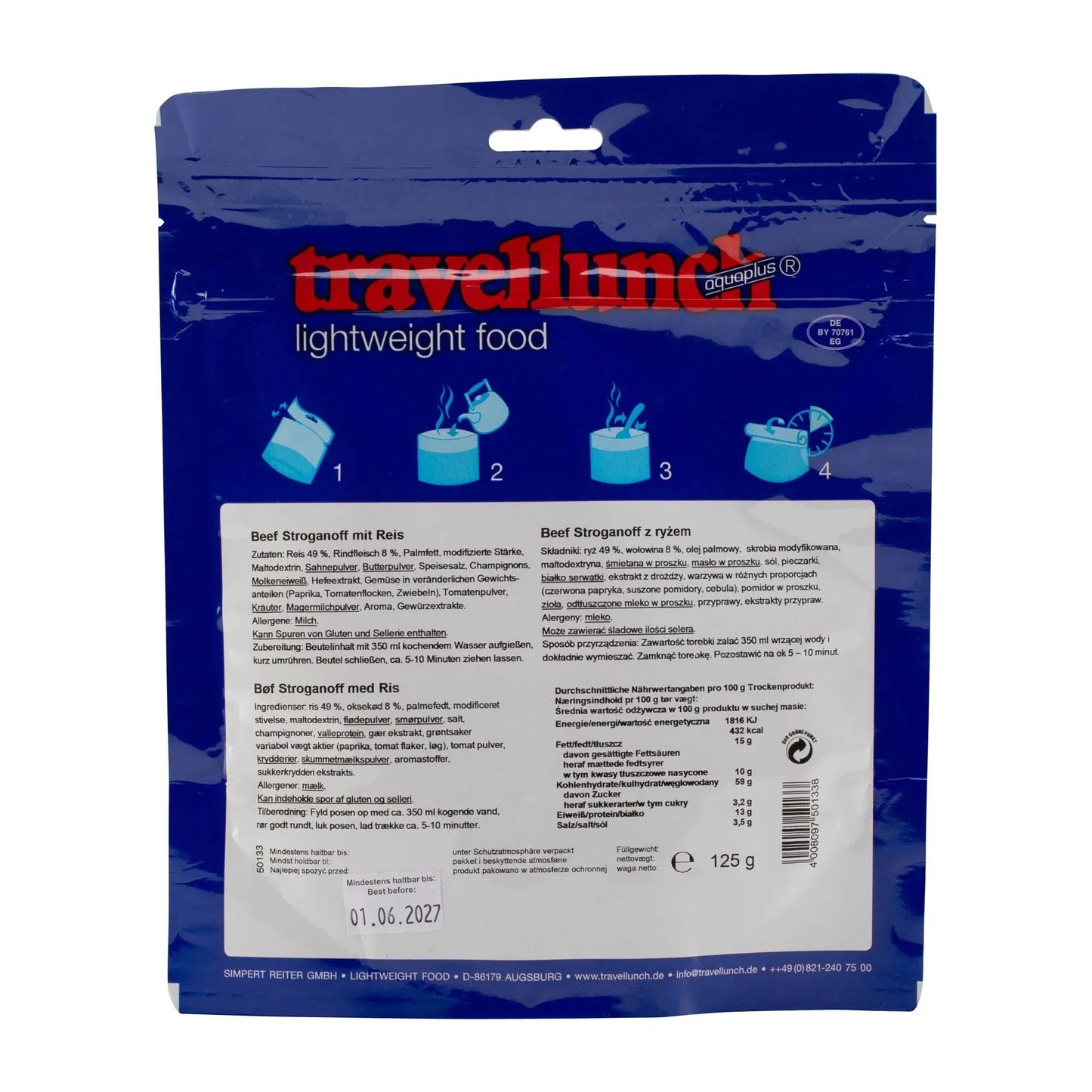 Beef Stroganoff mit Reis 1er Packung