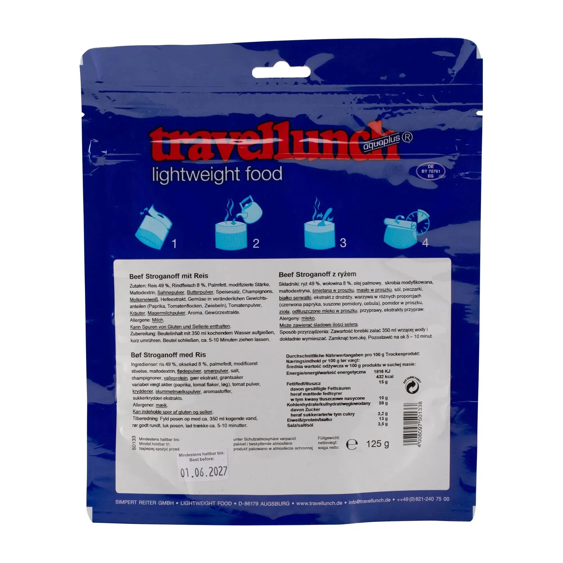 Beef Stroganoff mit Reis 1er Packung