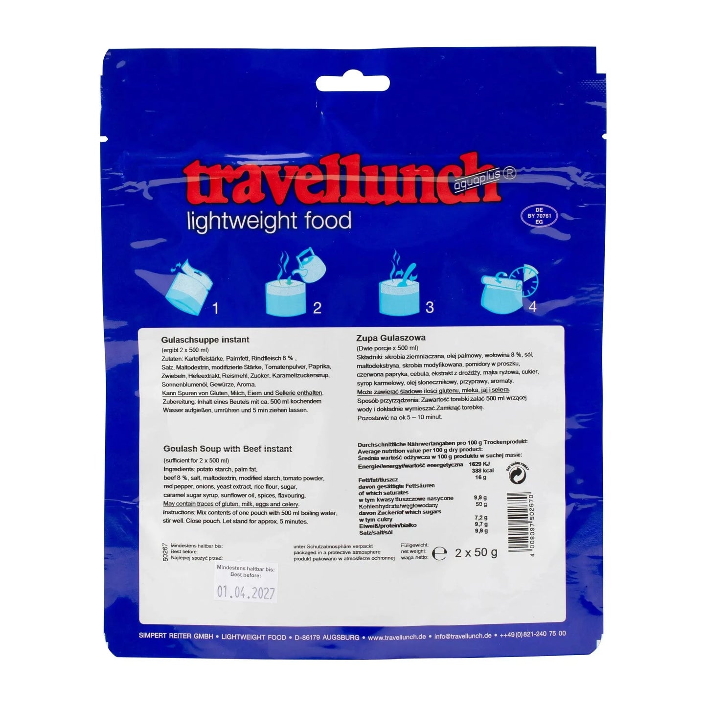 Travellunch Gulaschsuppe Instant - ASMC