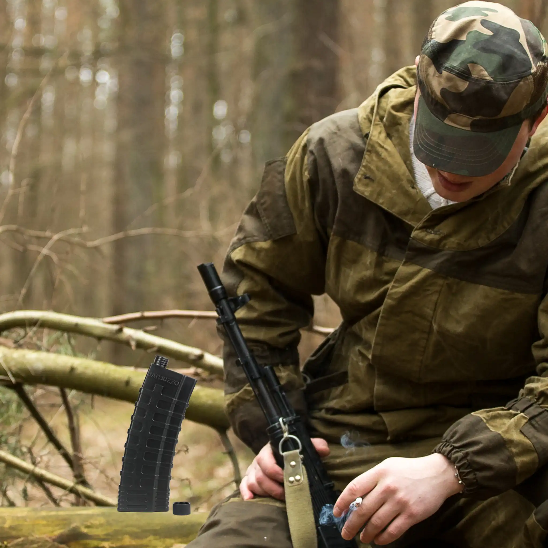 Flachmann AR-Magazin schwarz