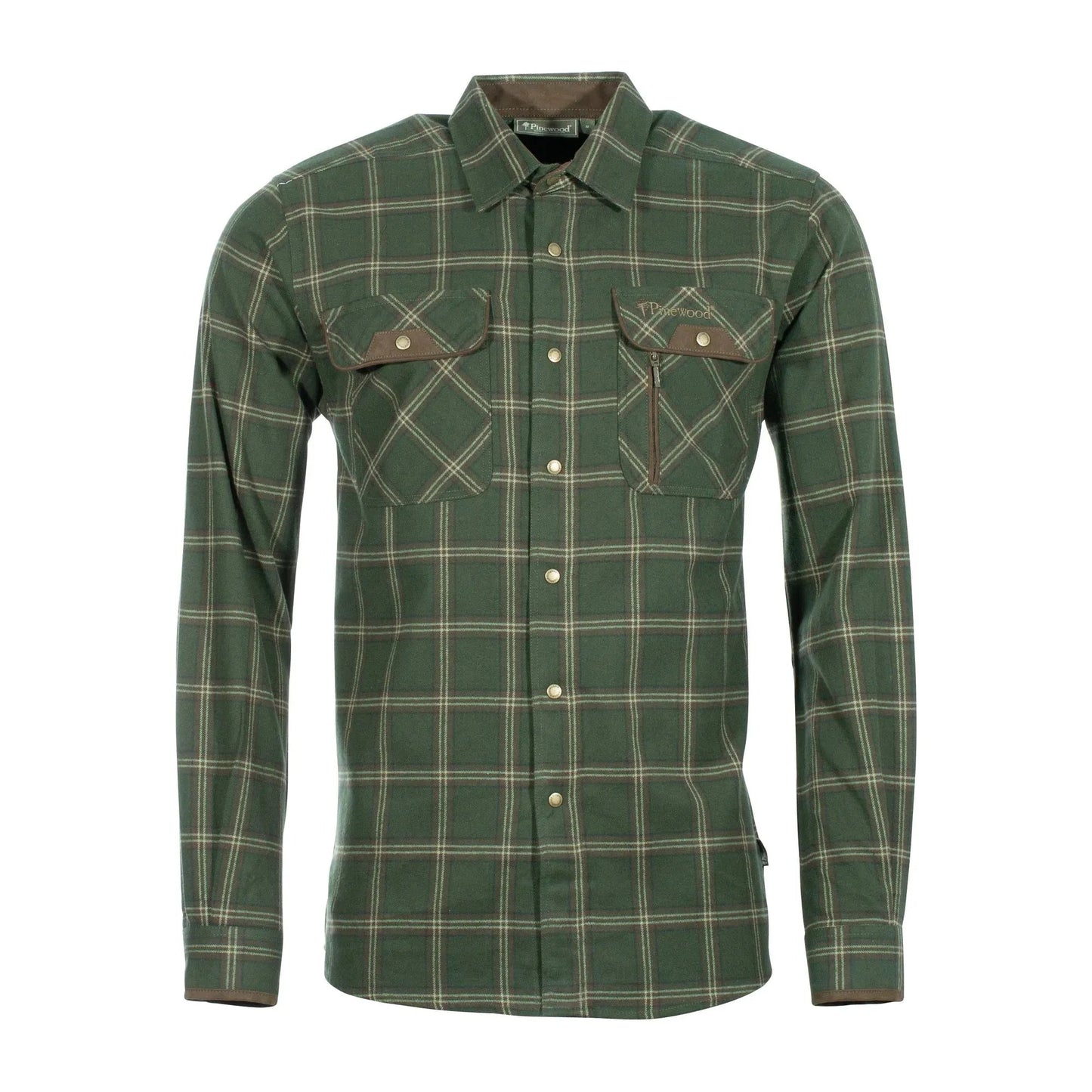 Hemd Prestwick Exclusiv mossgreen dark brown