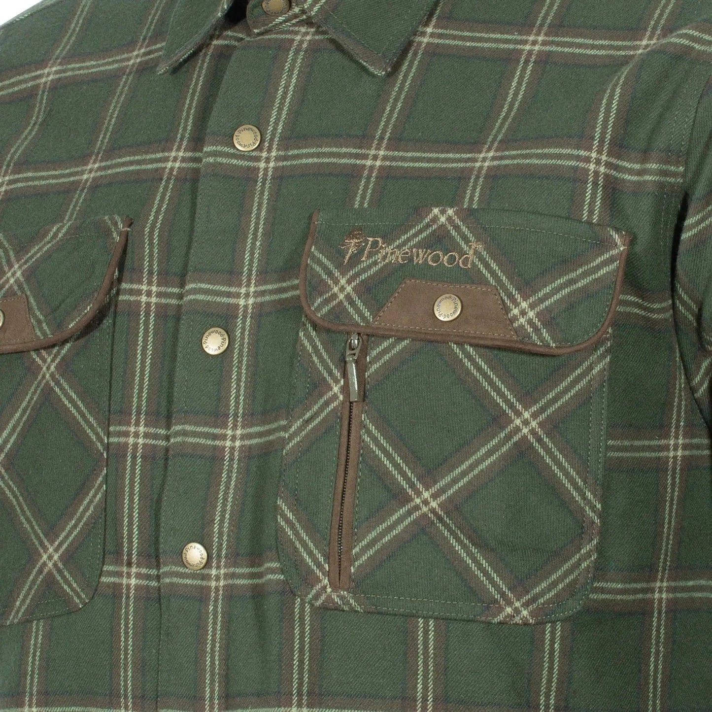 Hemd Prestwick Exclusiv mossgreen dark brown