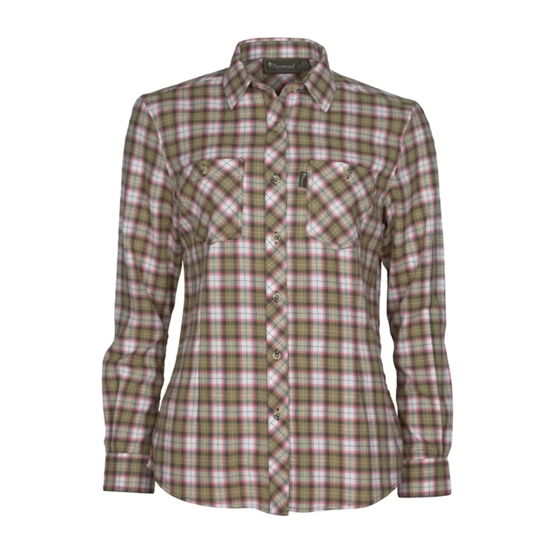 Flanellbluse Felicia grün weiß Frauen