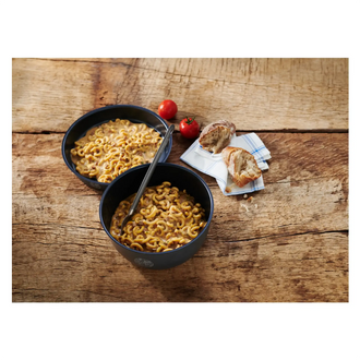 Nudeln in Rahmchampignon und Rindfleisch