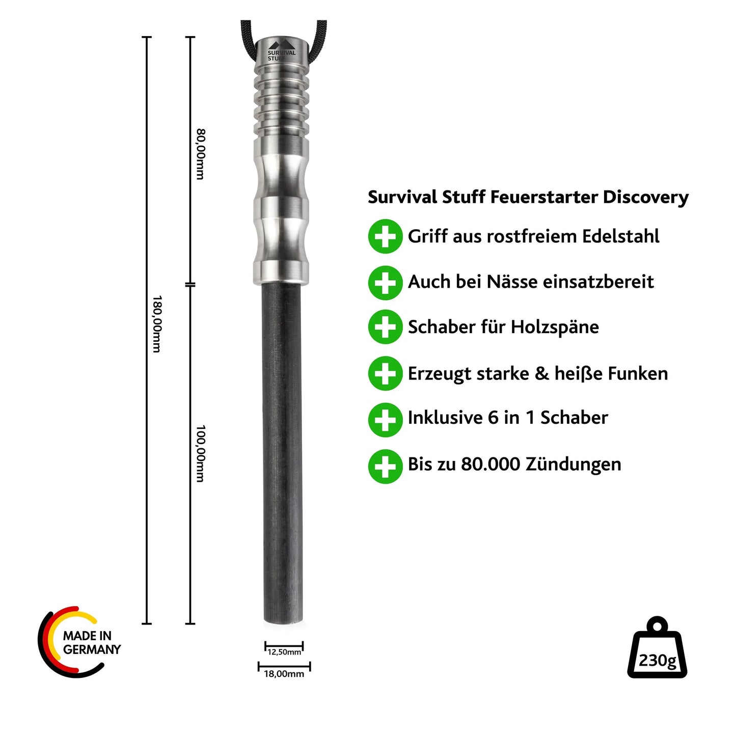 Survival Stuff Survival Stuff Feuerstahl Discovery schwarz silberfarben - ASMC