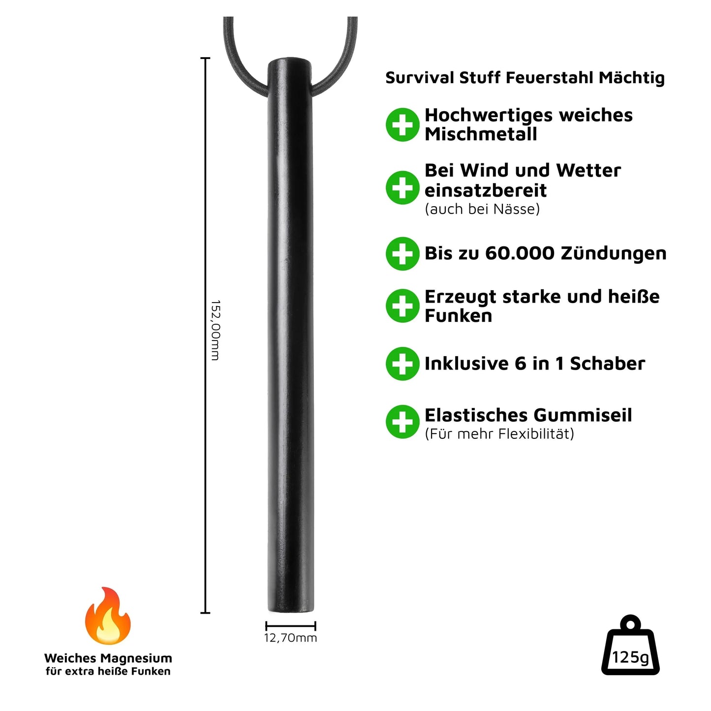 Feuerstahl Mächtig schwarz