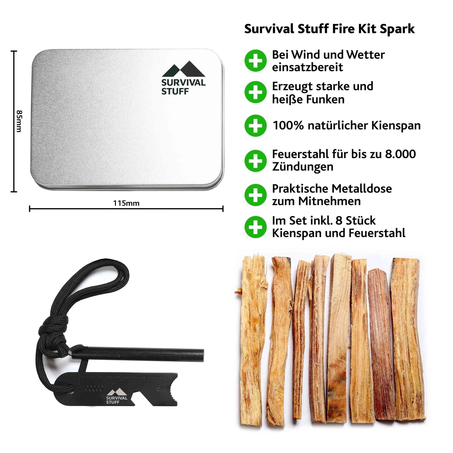 Survival Stuff Survival Stuff Fire Kit Spark silberfarben - ASMC
