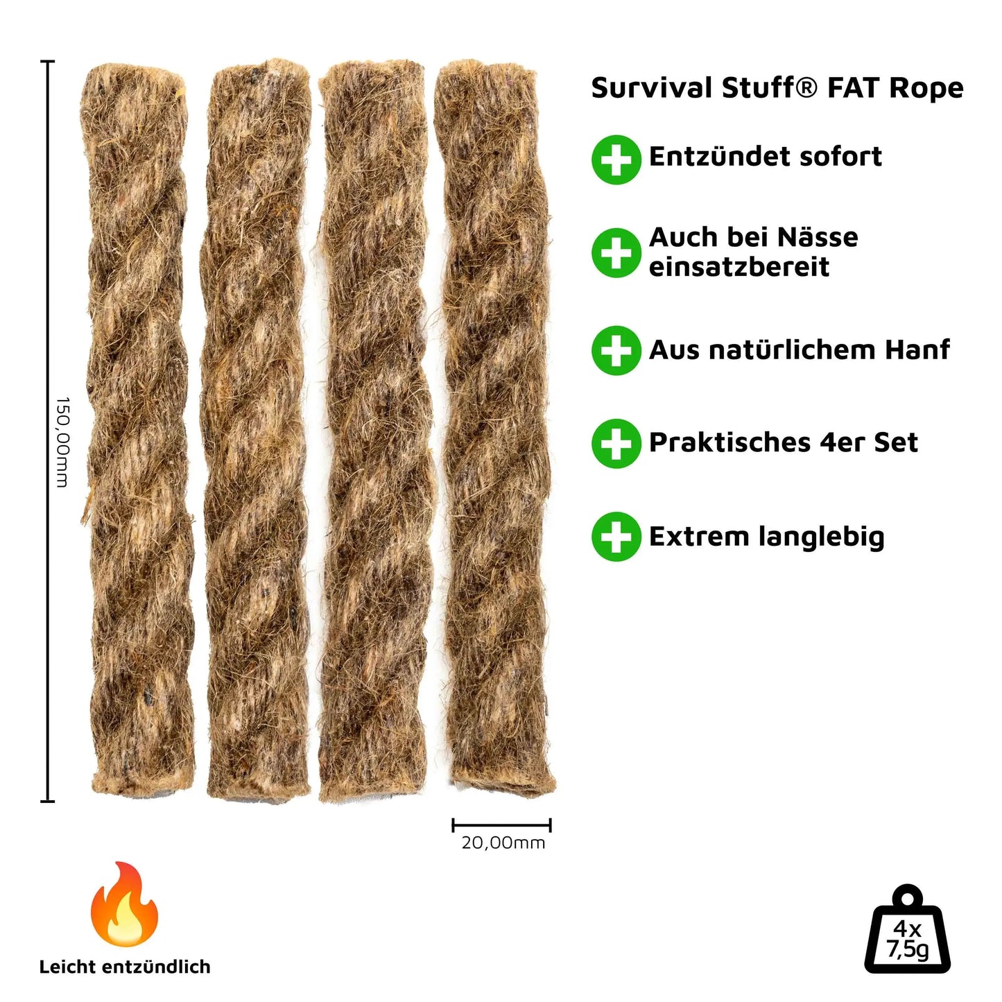 Survival Stuff Survival Stuff Hanfseil FAT Rope natur - ASMC